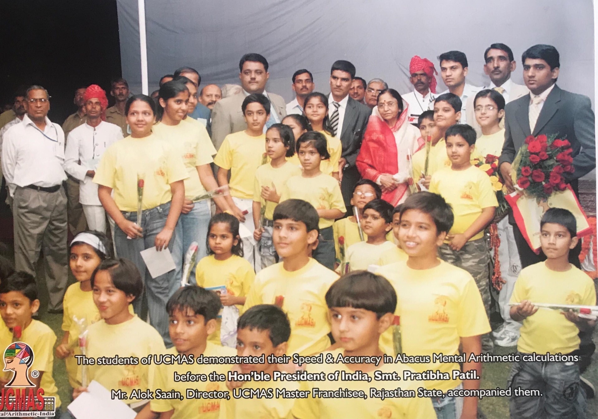 UCMAS students demonstrating speed and accuracy before Hon'ble President Pratibha Patil